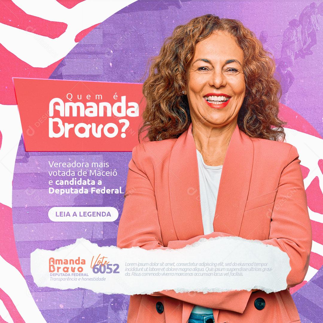 Post Política Vereadora Mais Votada Social Media PSD Editável