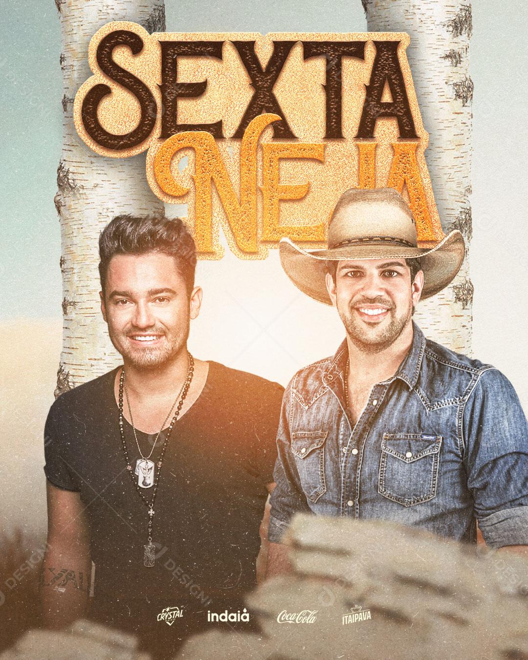 Flyer Sexta Neja Show Fernando e Socoraba Social Media PSD Editável