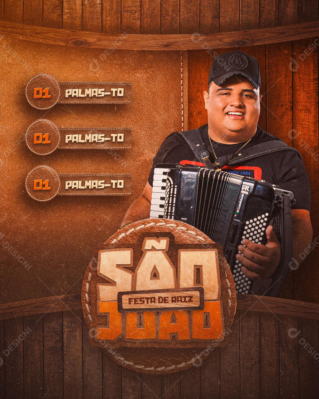 Flyer Agenda da Semana São João Show Tarcísio do Acordeon Social Media PSD Editável