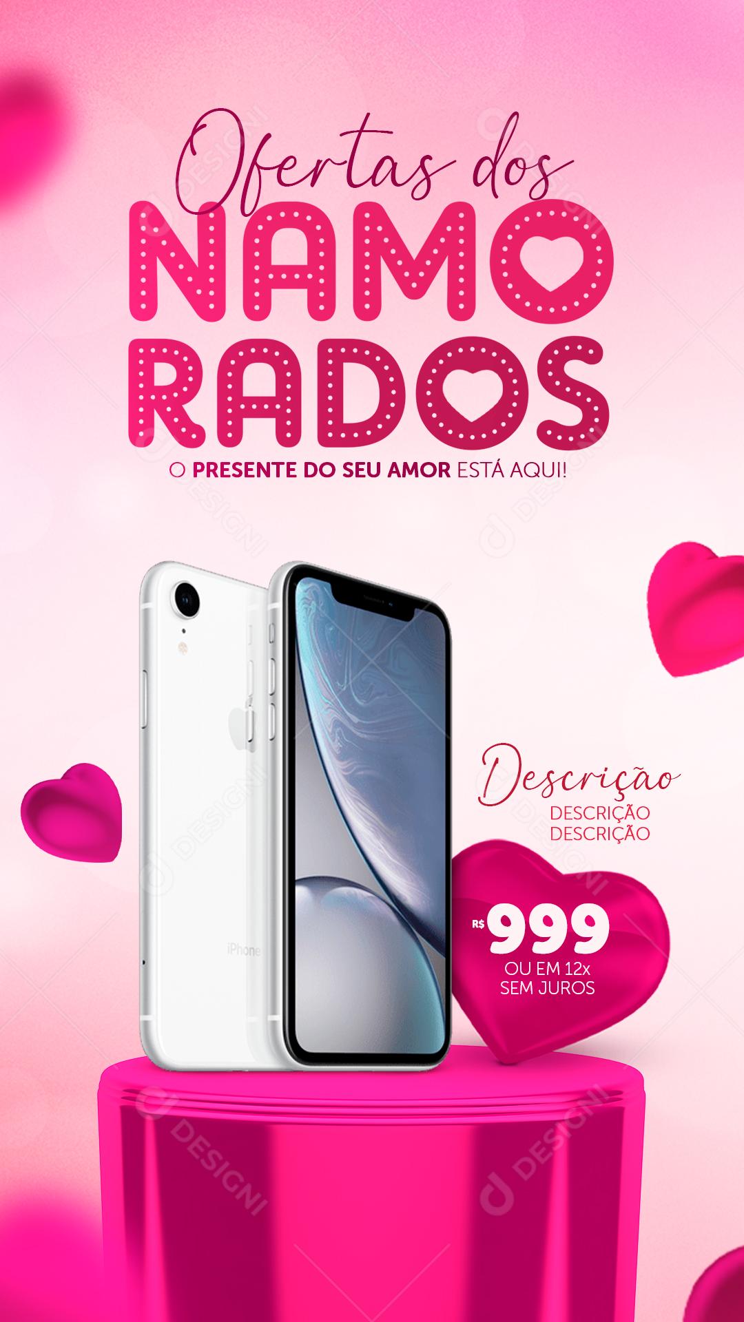 Social Media Encarte Ofertas dos Namorados PSD Editável