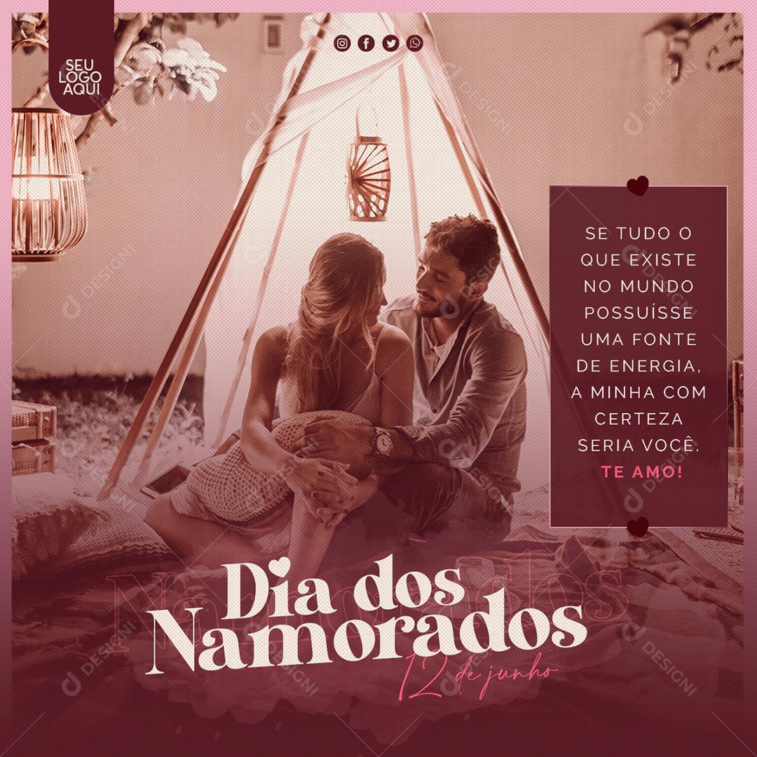 Social Media Com certeza Seria Você Te Amo Dia Dos Namorados PSD Editável
