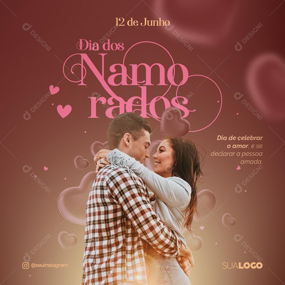 Social Media Dia de celebrar o Amor Dia Dos Namorados PSD Editável