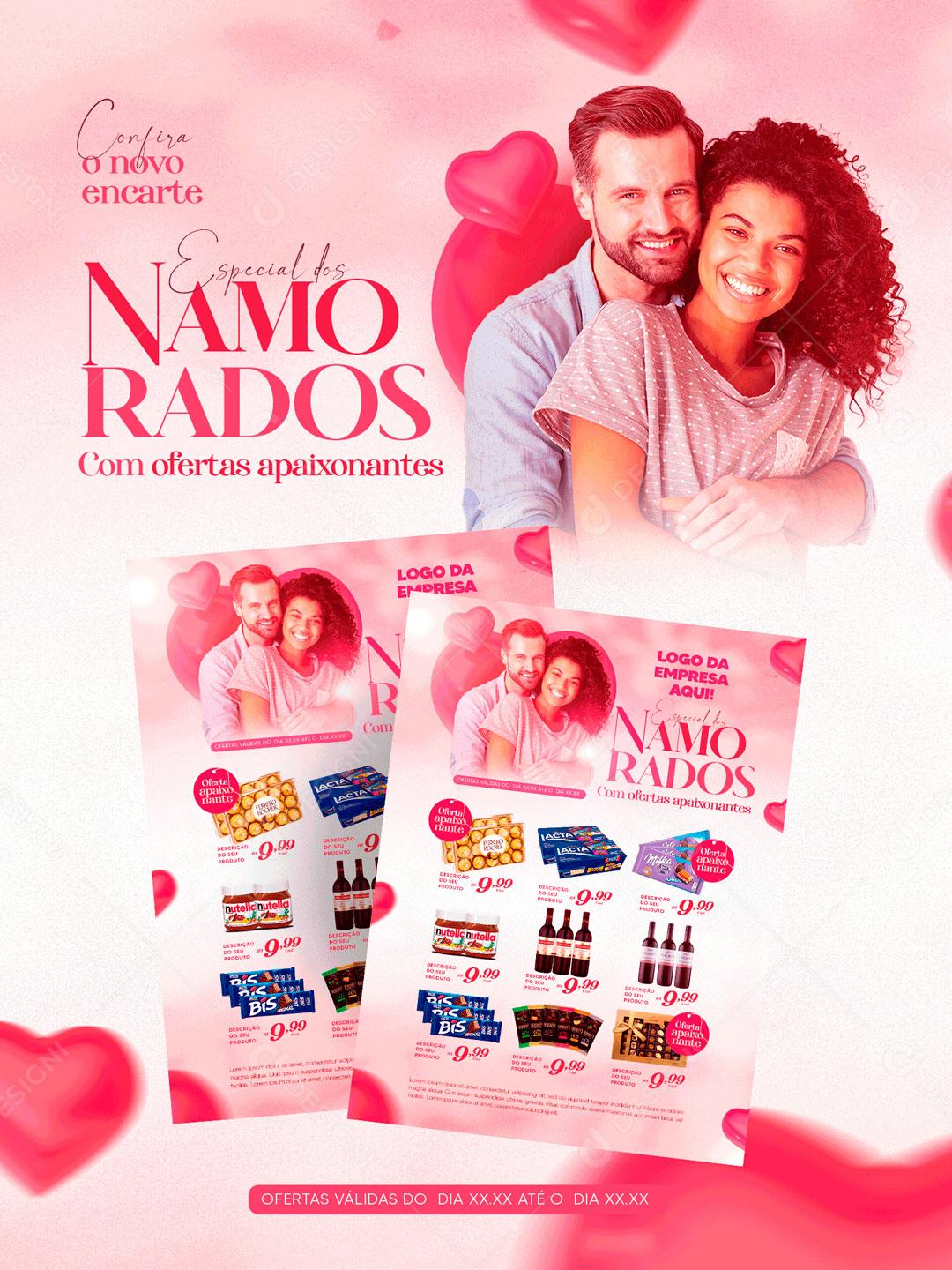 Encarte Promoção Dia Dos Namorados Chocolates Social Media PSD Editável