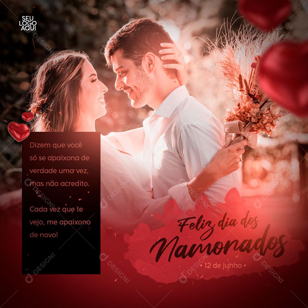 Feliz Dia Dos Namorados 12 De Junho Data Comemorativa Social Media PSD Editável
