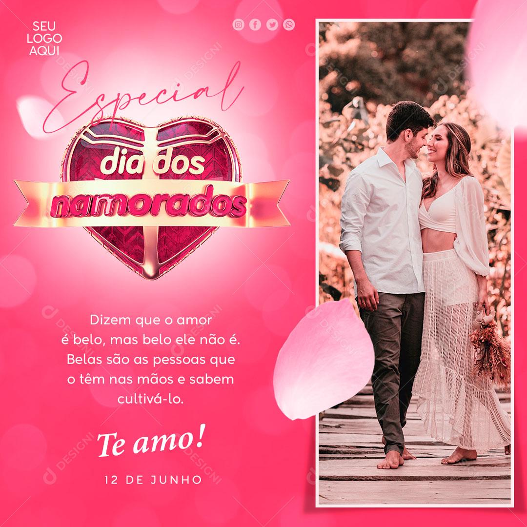 Dia Dos Namorados 12 De Junho Data Comemorativa Social Media PSD Editável