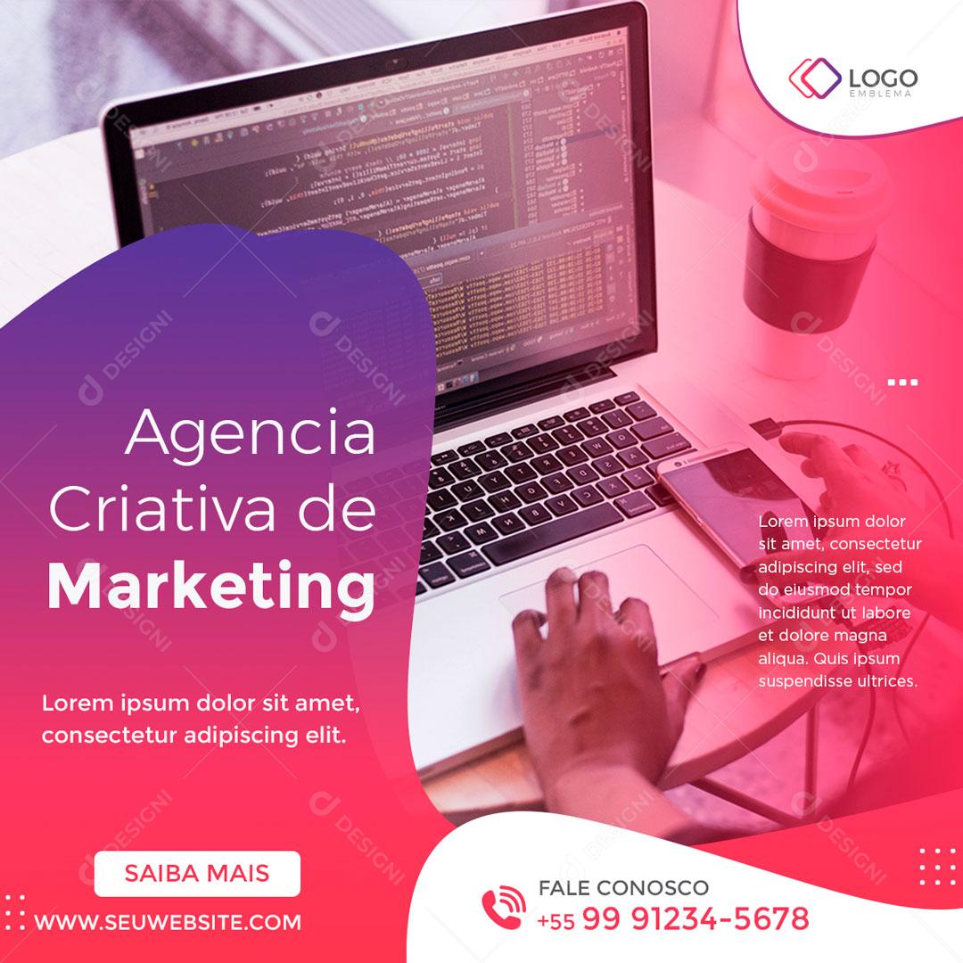 Agencia Criativa De Marketing Fale Com A Gente Social Media PSD Editável