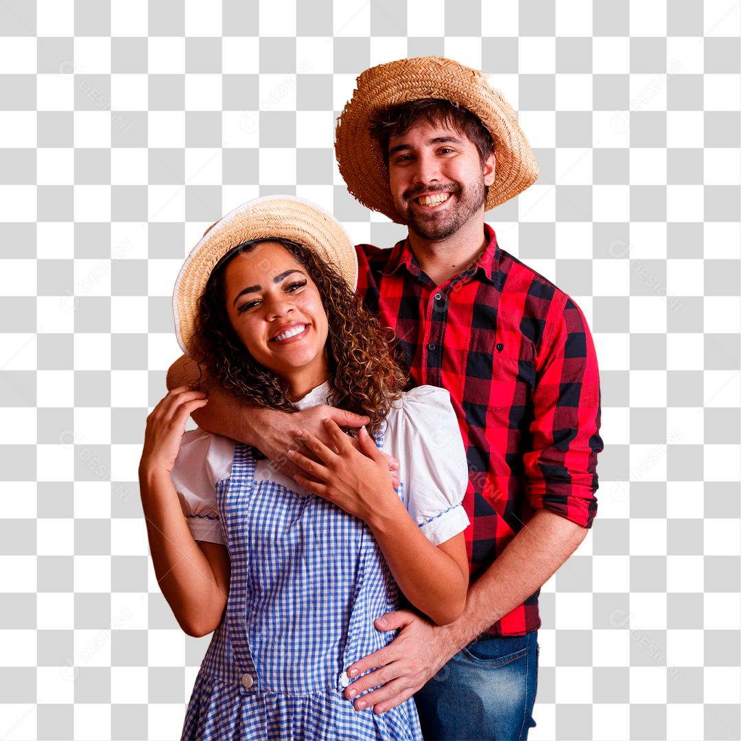 Casal vestindo roupas tradicionais para Festa Junina São João