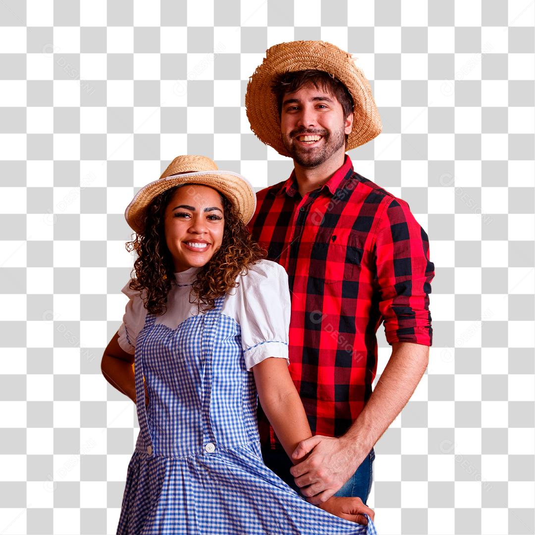 Casal vestindo roupas tradicionais para Festa Junina São João