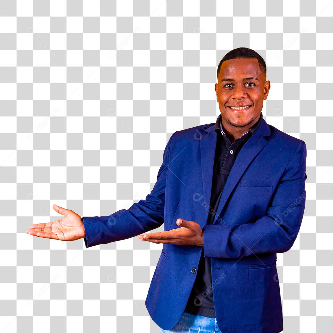 Homem afro brasileiro vestindo roupas formais PNG Transparente