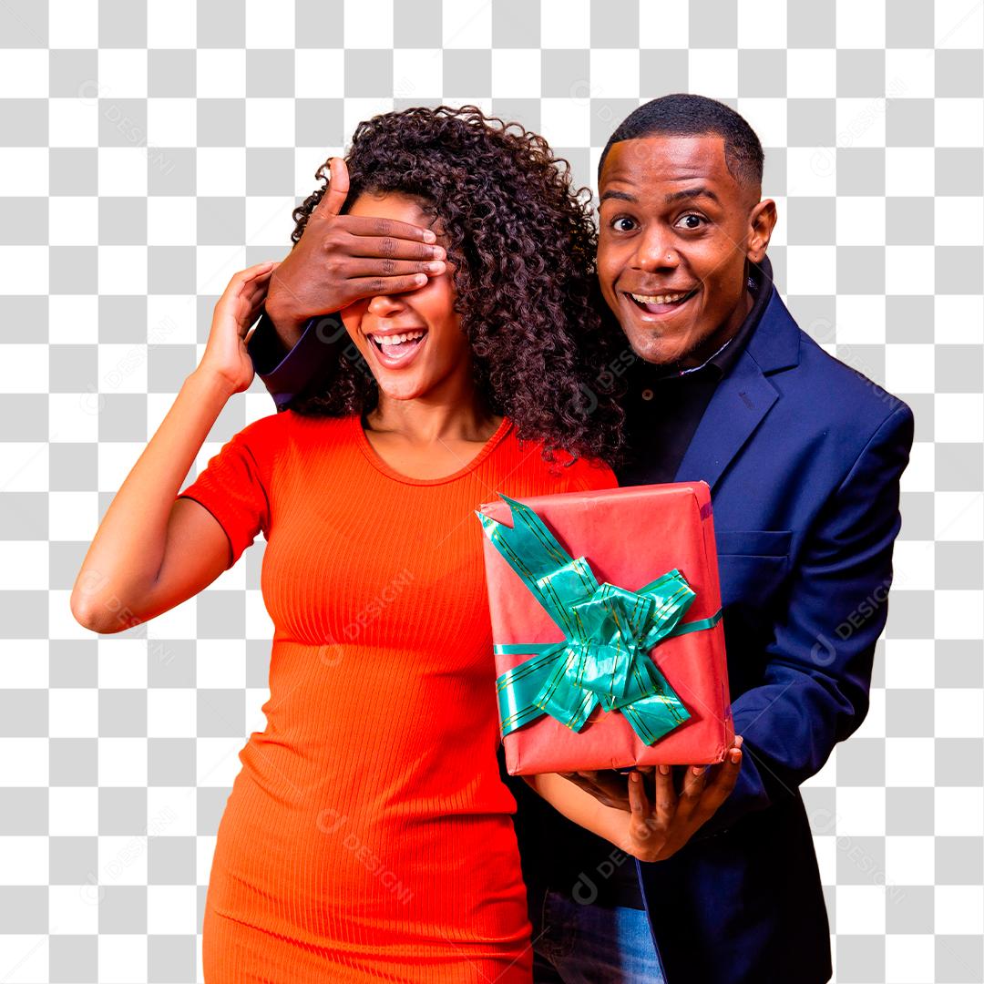 Namorado cobrindo os olhos da namorada para surpresa Dia dos namorados PNG Transparente