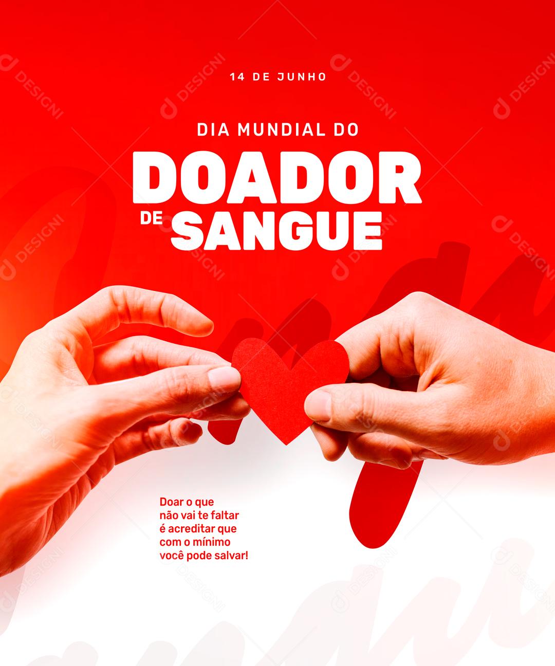 Junho Vermelho Doe Sangue Salve Vidas Social Media PSD Editável