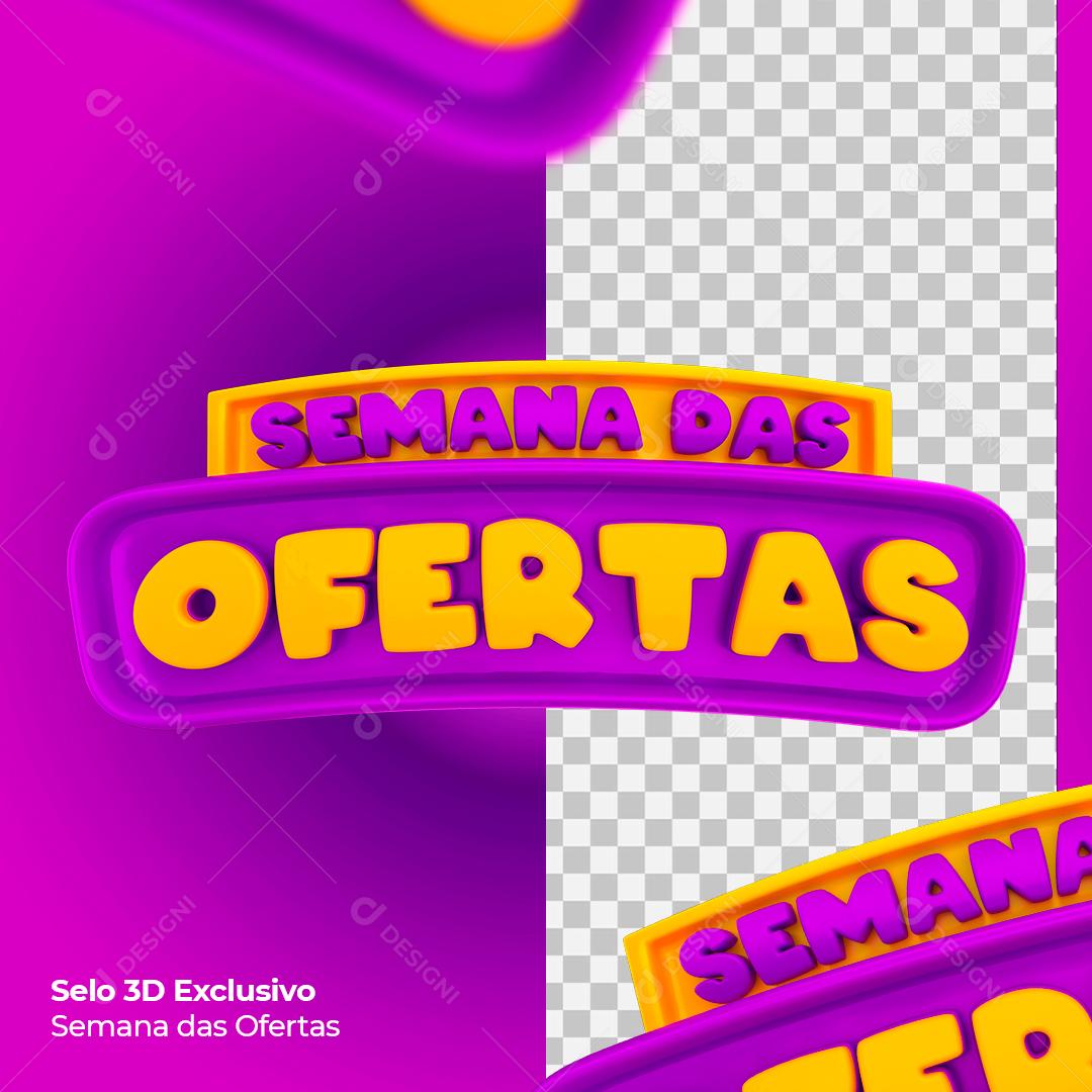 Selo 3D Semana das Ofertas para Composição PSD