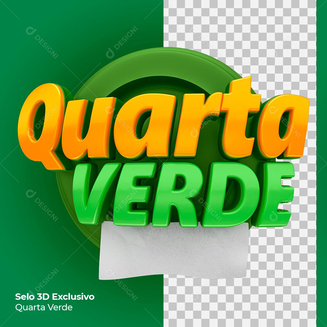 Quarta Verde Selo 3D Para Composição PSD