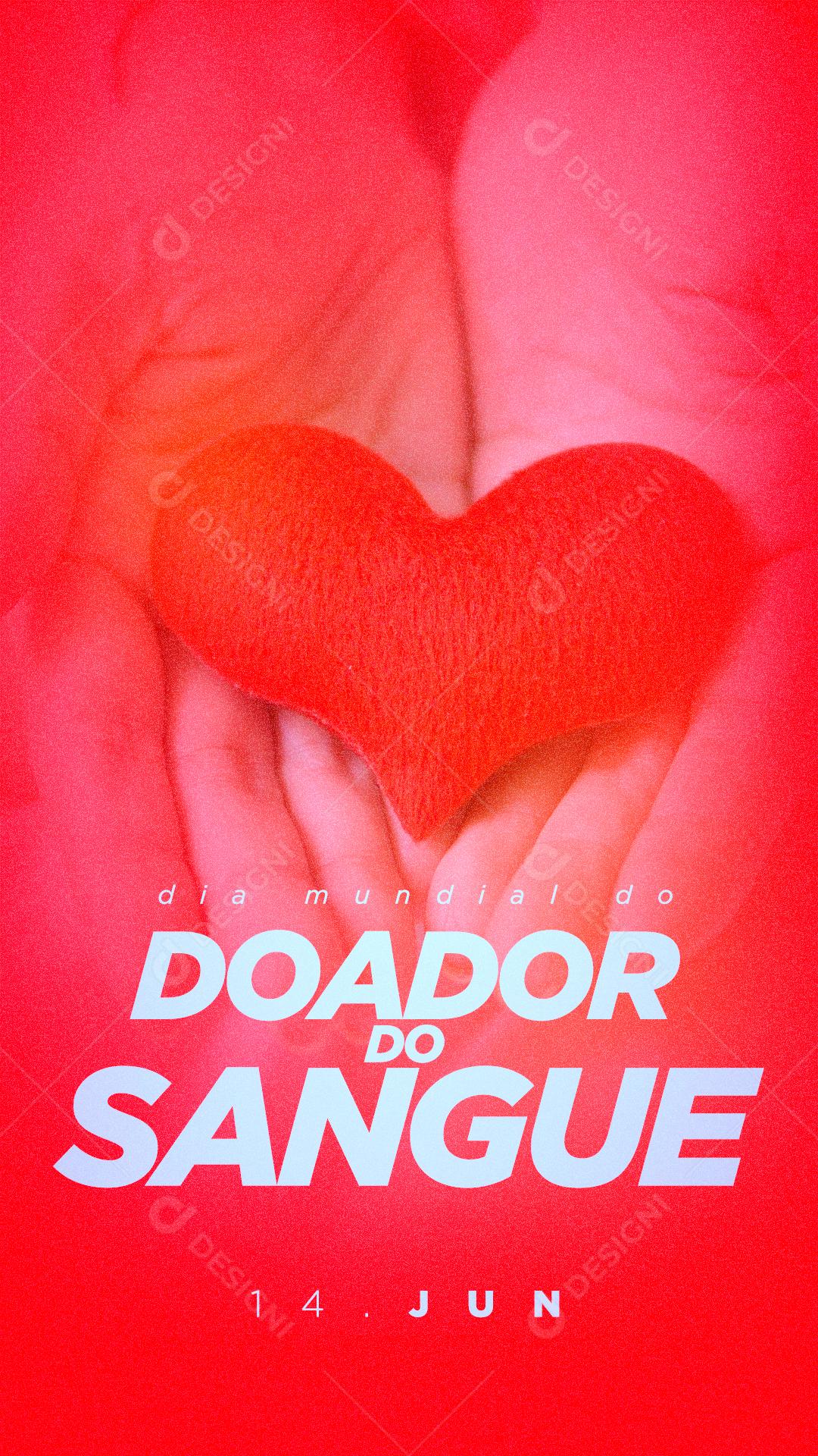 Dia Do Doador De Sangue 14 De junho Social Medida PSD Editável