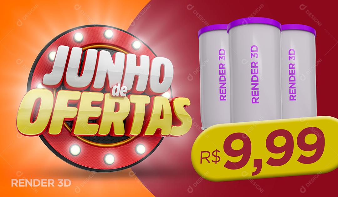 Social Media Junho de Ofertas Supermercado PSD Editável