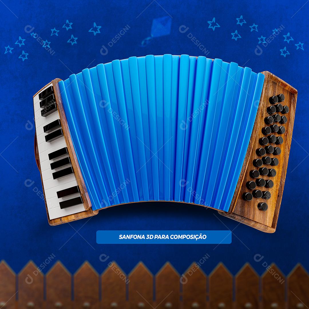 Sanfona 3D Elemento para Composição PSD