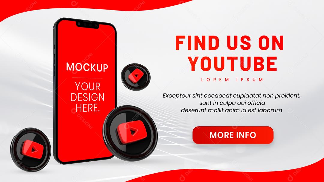 Mockup Celular Redes Social Youtube PSD Editável