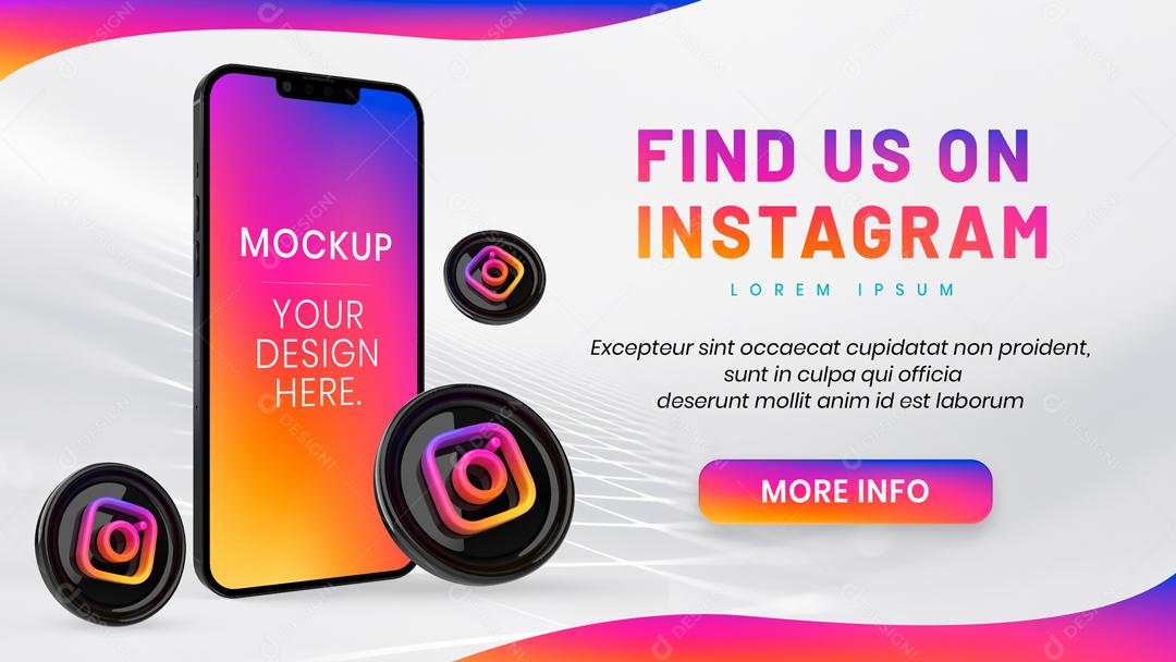 Mockup Celular Redes Social Instagram PSD Editável