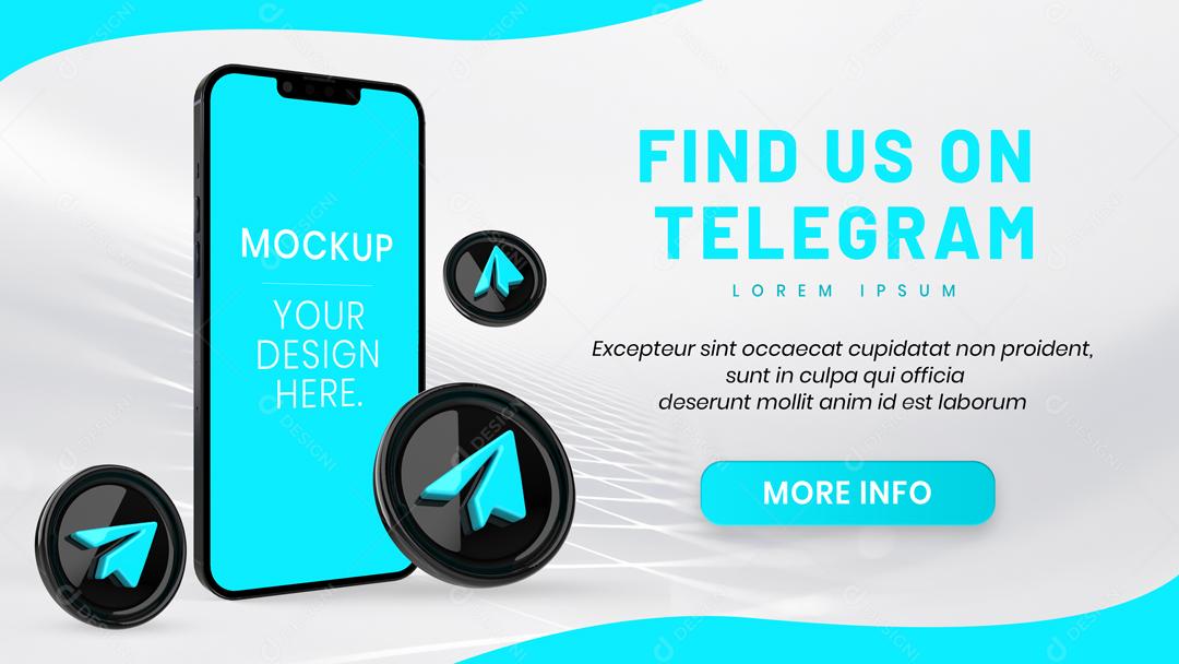 Mockup Celular Redes Social Telegram PSD Editável