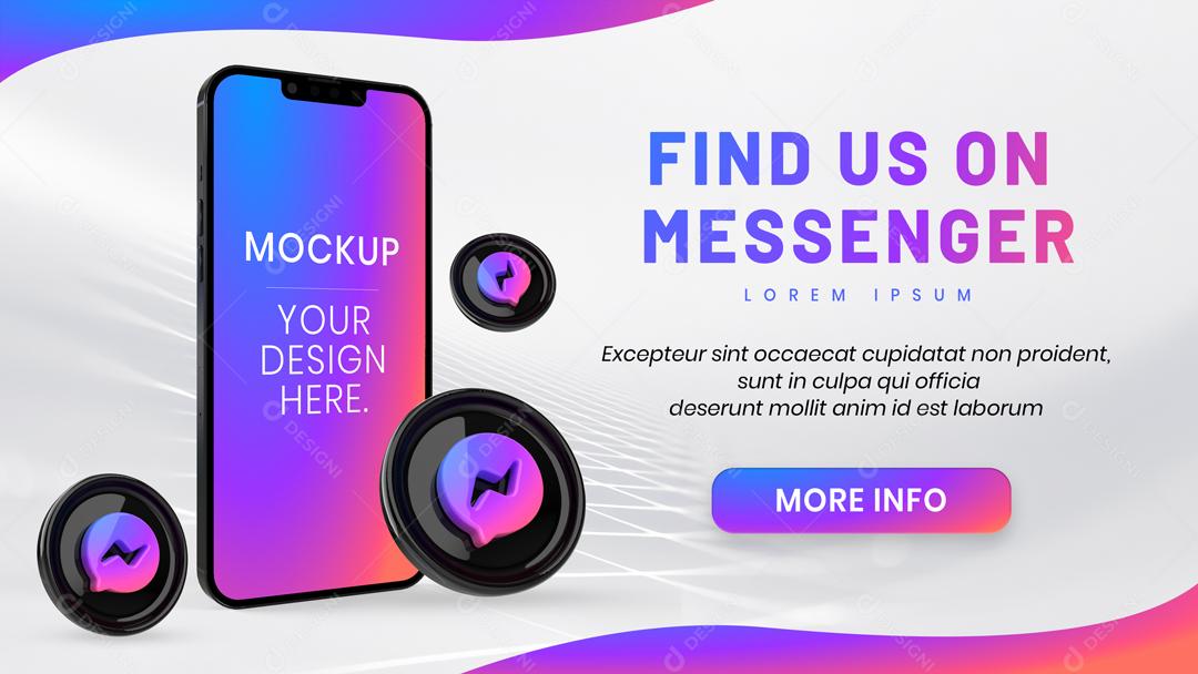 Mockup Celular Redes Social Messenger PSD Editável