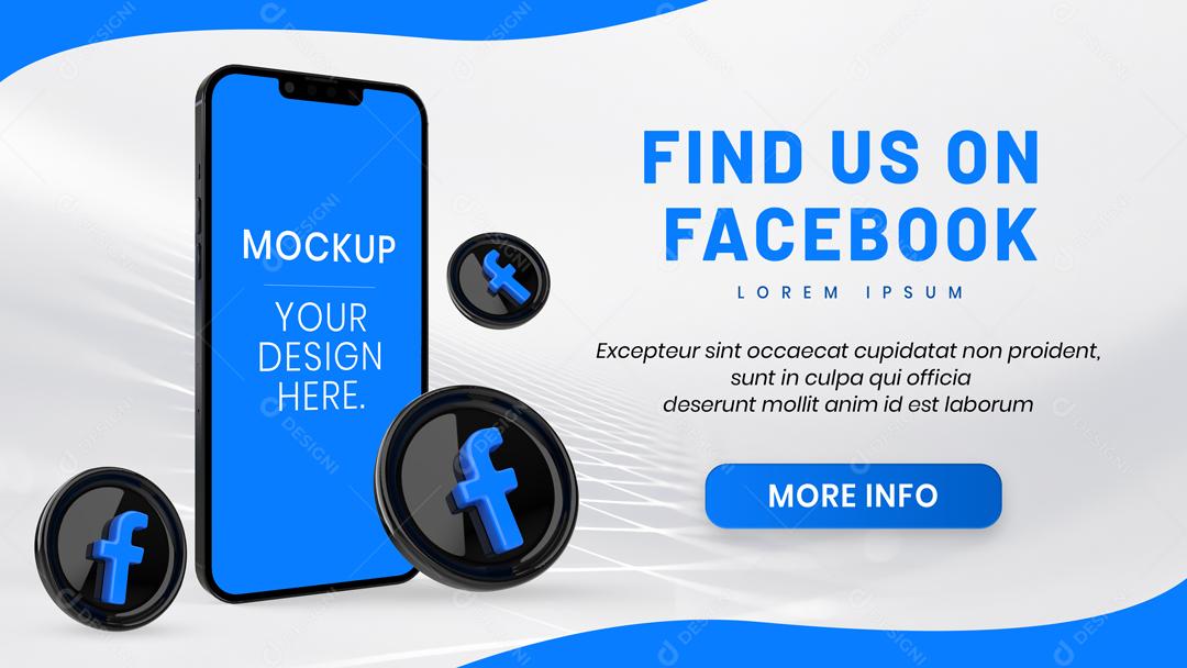 Mockup Celular Redes Social Facebook PSD Editável