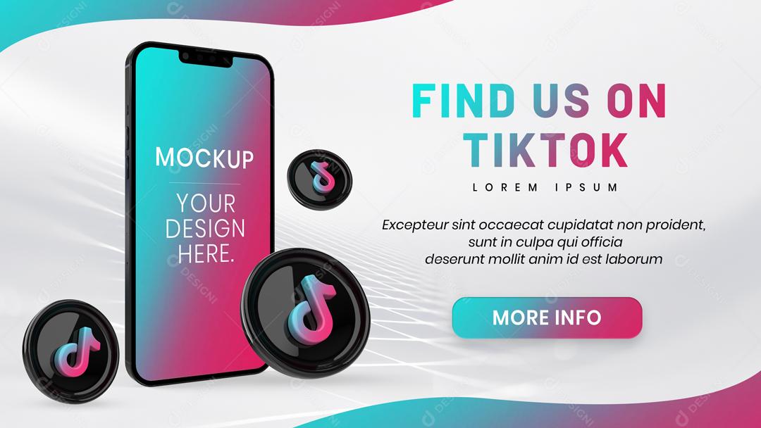 Mockup Celular Redes Social Tiktok PSD Editável