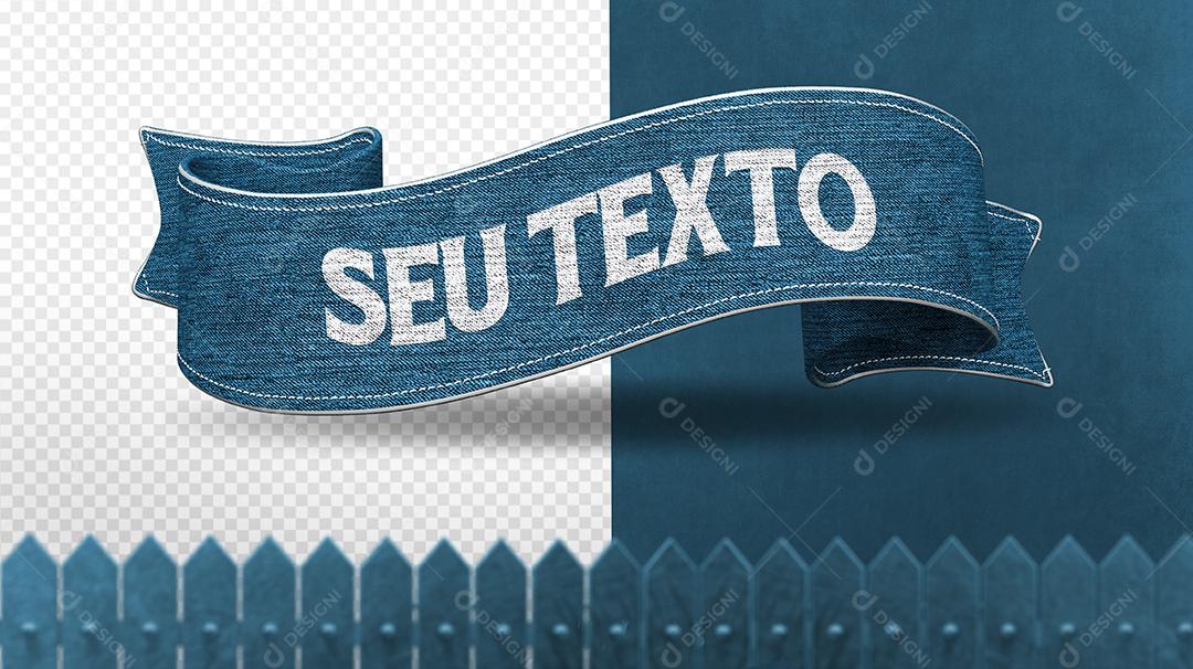 Fita 3D Azul Elemento para Composição PSD