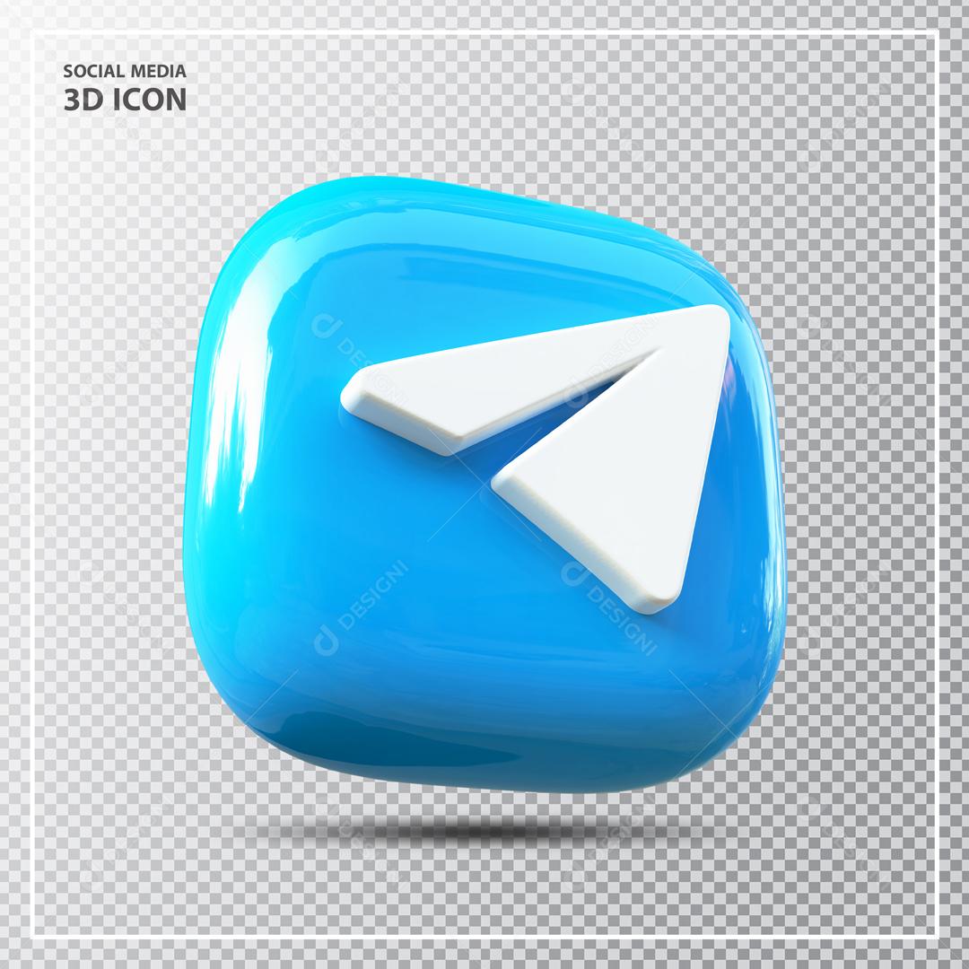 Telegram Elemento 3D Para Composição PSD