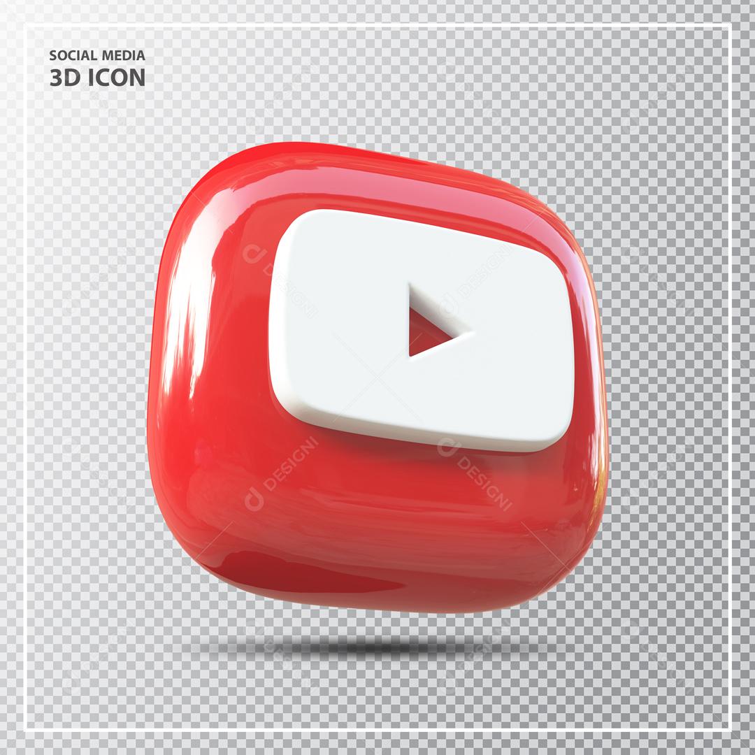Elemento 3D Youtube Para Composição PSD