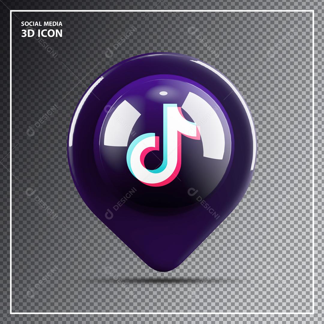 Ícone 3D de Localização do Tiktok para Composição PSD