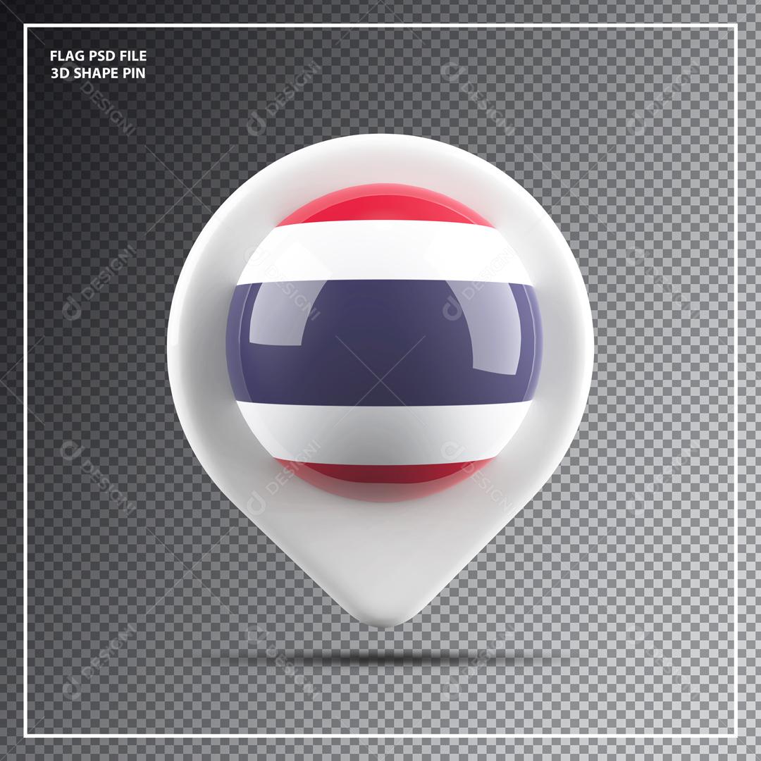 Ícone 3D de Localização da Tailândia para Composição PSD