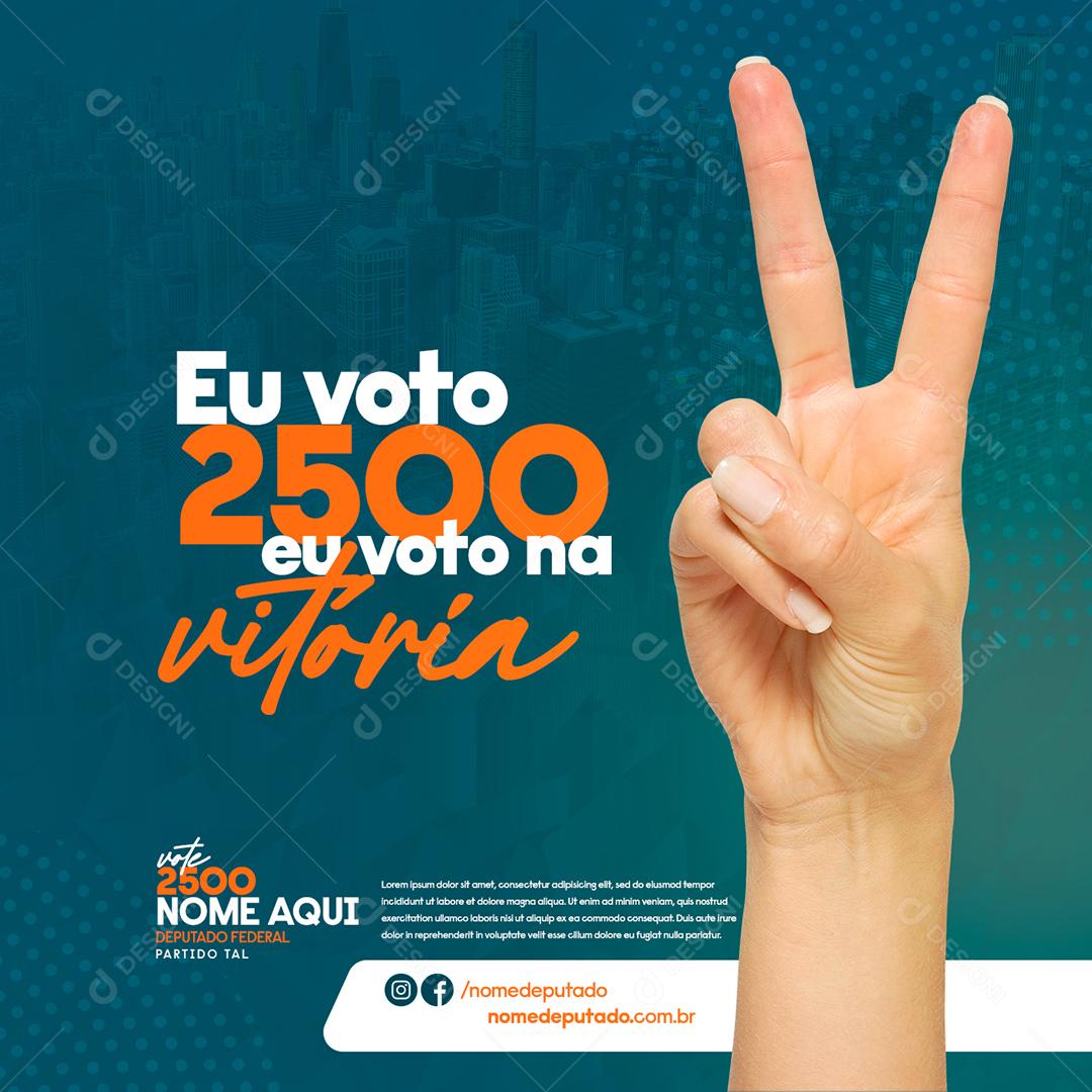 Social Media Eu voto na Vitória Política PSD Editável