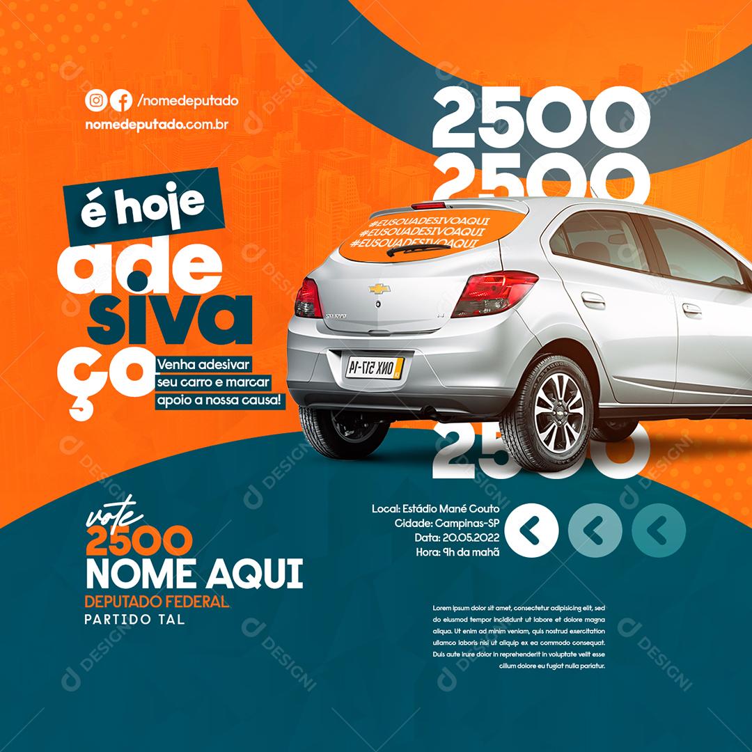 Social Media Venha Adesiva Seu Carro Política PSD Editável