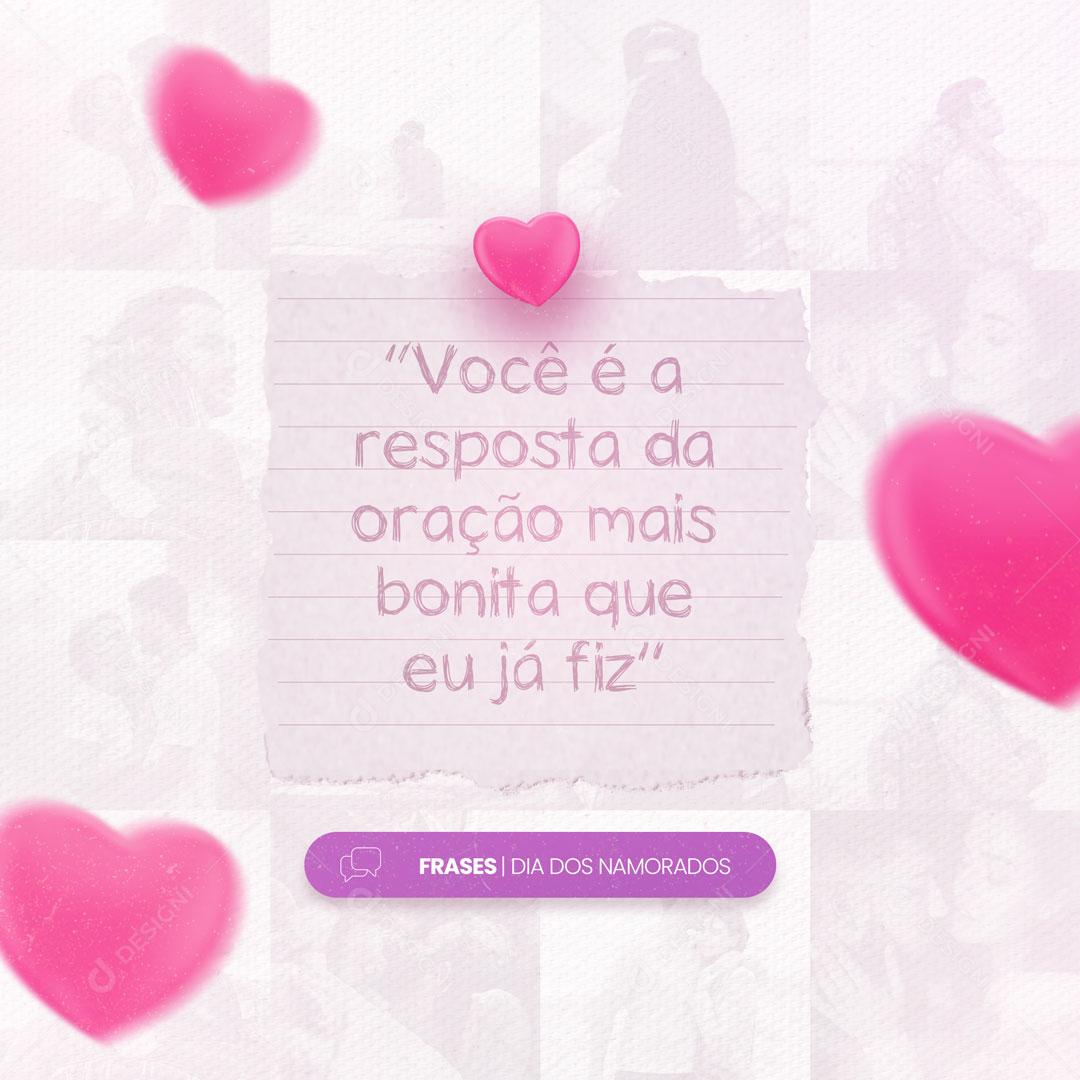 Frase Dia Dos Namorados Social Media PSD Editável