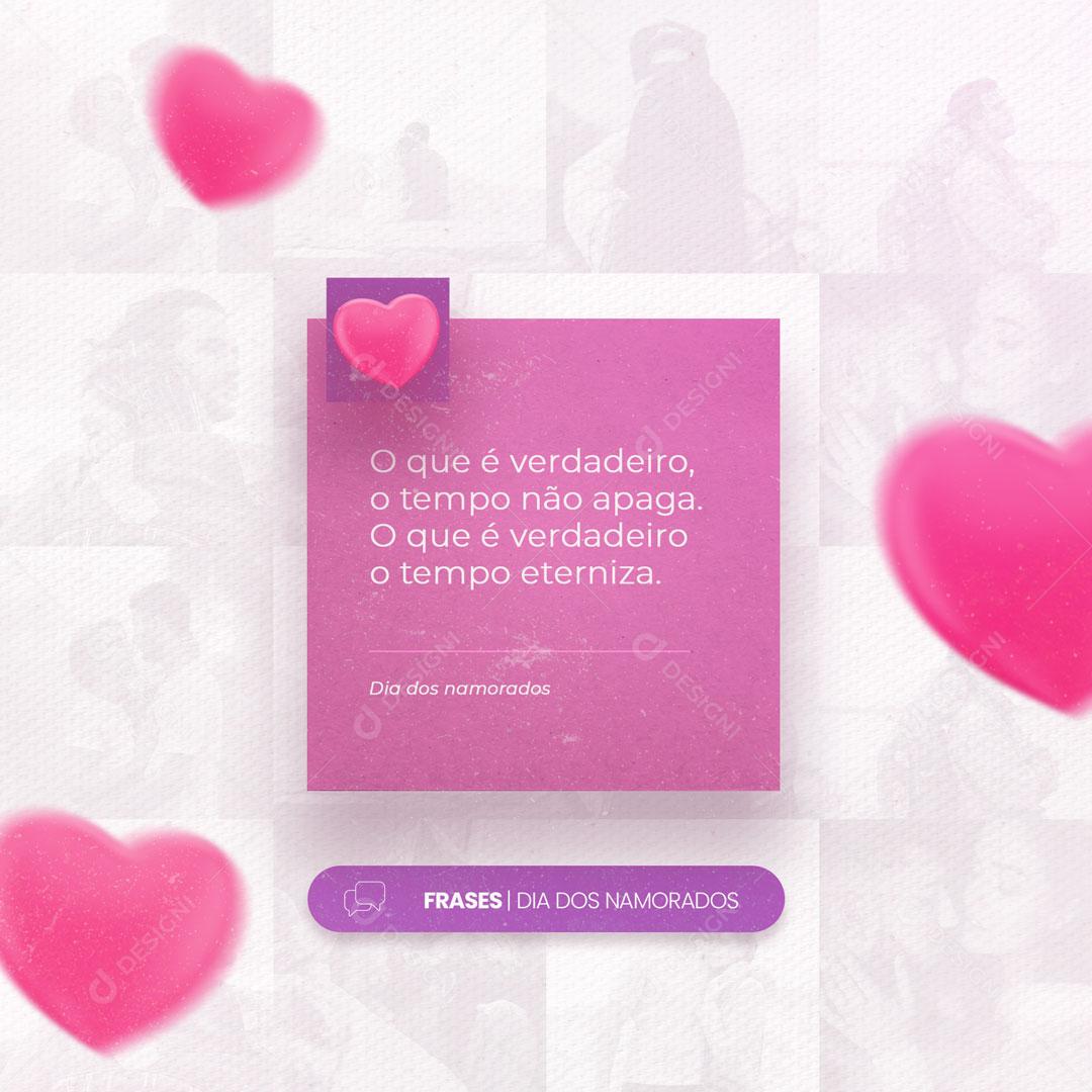 Social Media Frases Dia Dos Namorados PSD Editável
