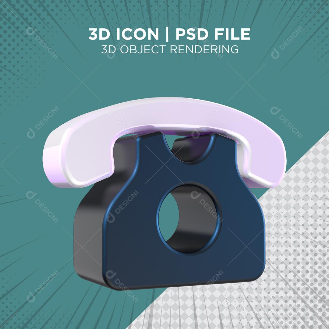 Ícone 3D Telefone Para Composição PSD