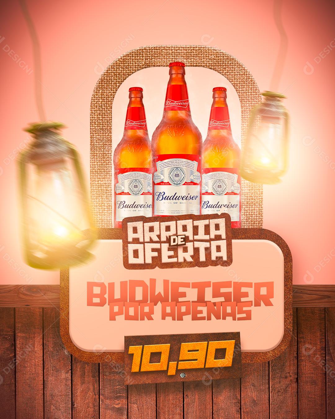 Post São João Arraiá de Ofertas Bebidas Social Media PSD Editável