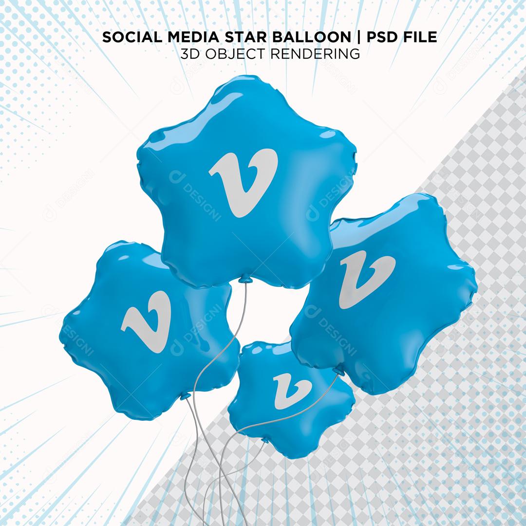 Balões de Vimeo Elemento 3D Para Composição PSD