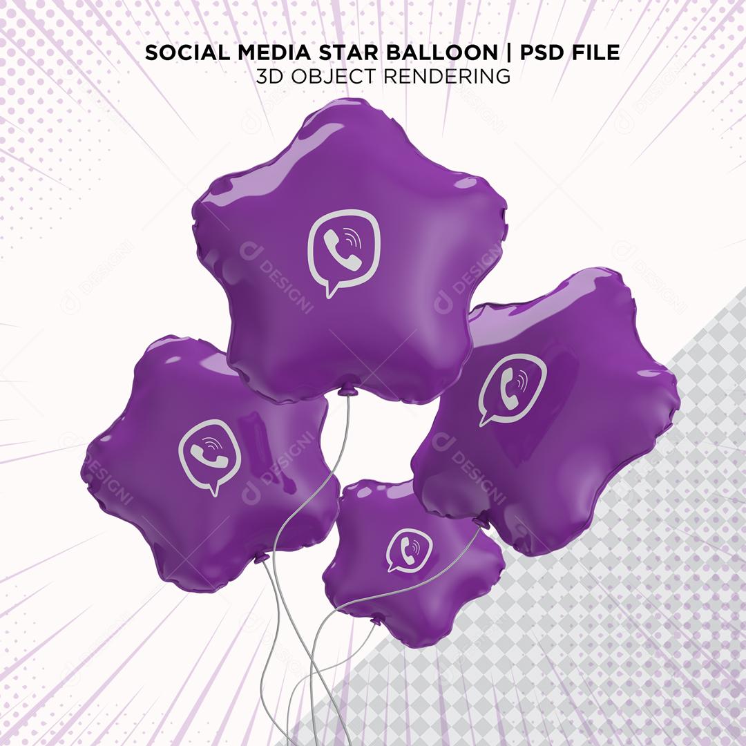 Balões de Telefone Roxo Elemento 3D Para Composição PSD