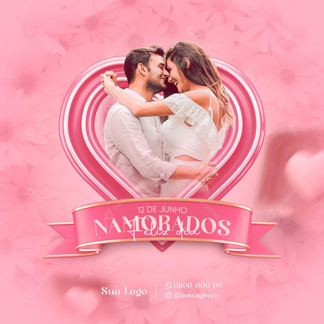 Dia Dos Namorados Para Nós Todo Amor do Mundo Social Media PSD Editável