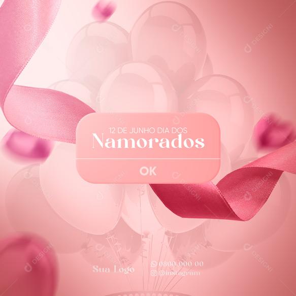 Social Media Lembrete Dia Dos Namorados PSD Editável