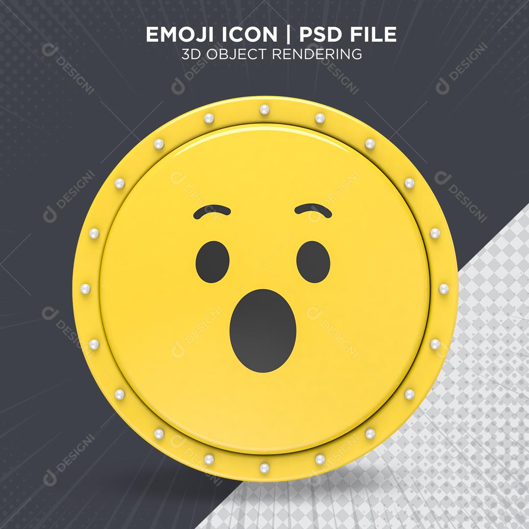 Emoji Surpresa Elemento 3D Para Composição PSD