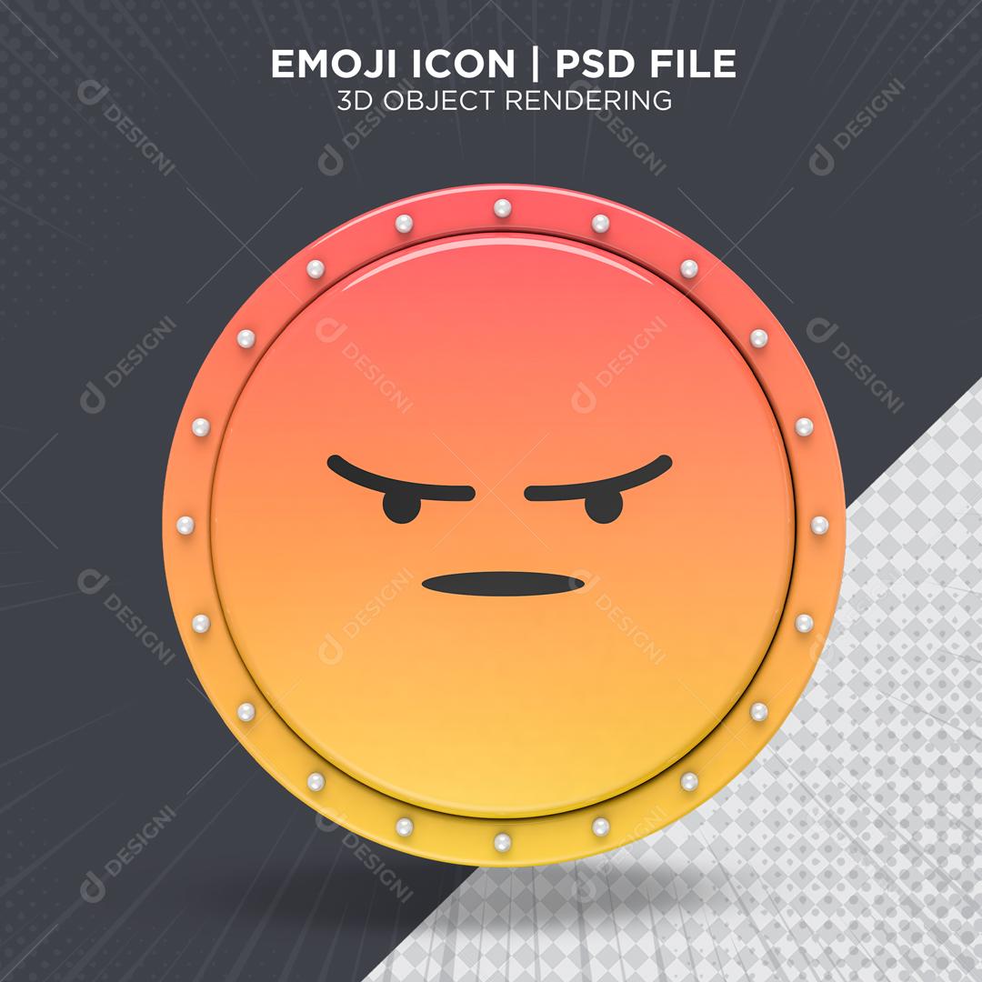 Emoji 3D Reação Bravo Elemento Para Composição PSD