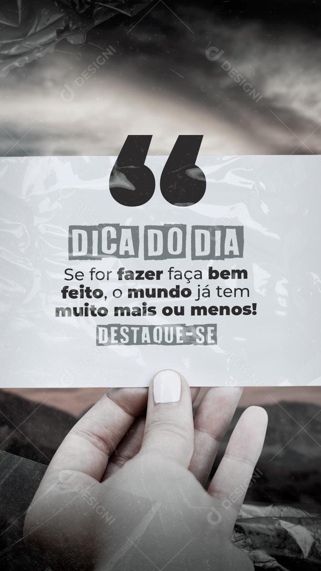 Story Se for fazer faça bem Frase Motivacional Social Media PSD Editável