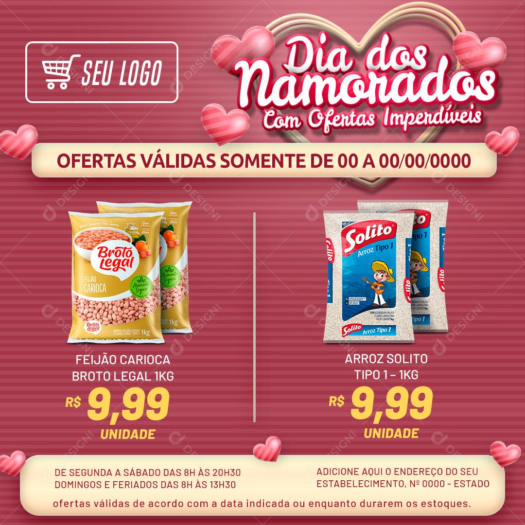 Social Media Encarte Dia Dos Namorados Produtos Ofertas PSD Editável
