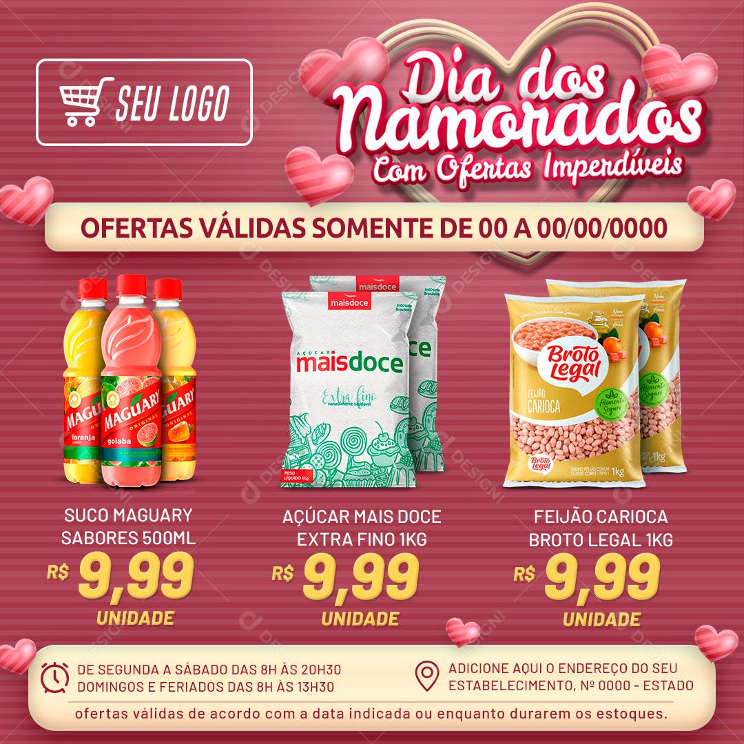 Social Media Encarte Dia Dos Namorados Produtos Ofertas PSD Editável