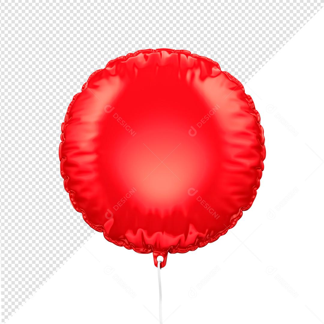 Balão 3D Formato De Circulo Vermelho PSD