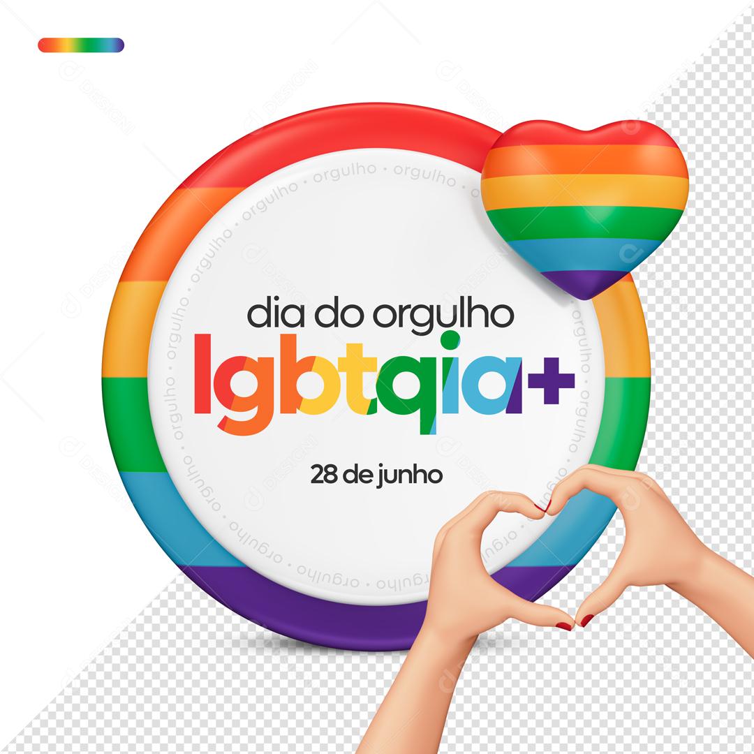 Elemento 3D Para Composição Dia Do Orgulho LGBTQIA+ Forma Cores LGBT PSD