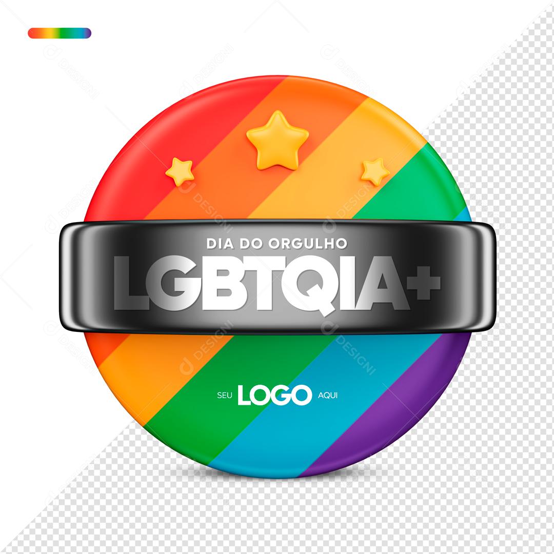Selo 3D Para Composição Dia Do Orgulho LGBTQIA+ PSD