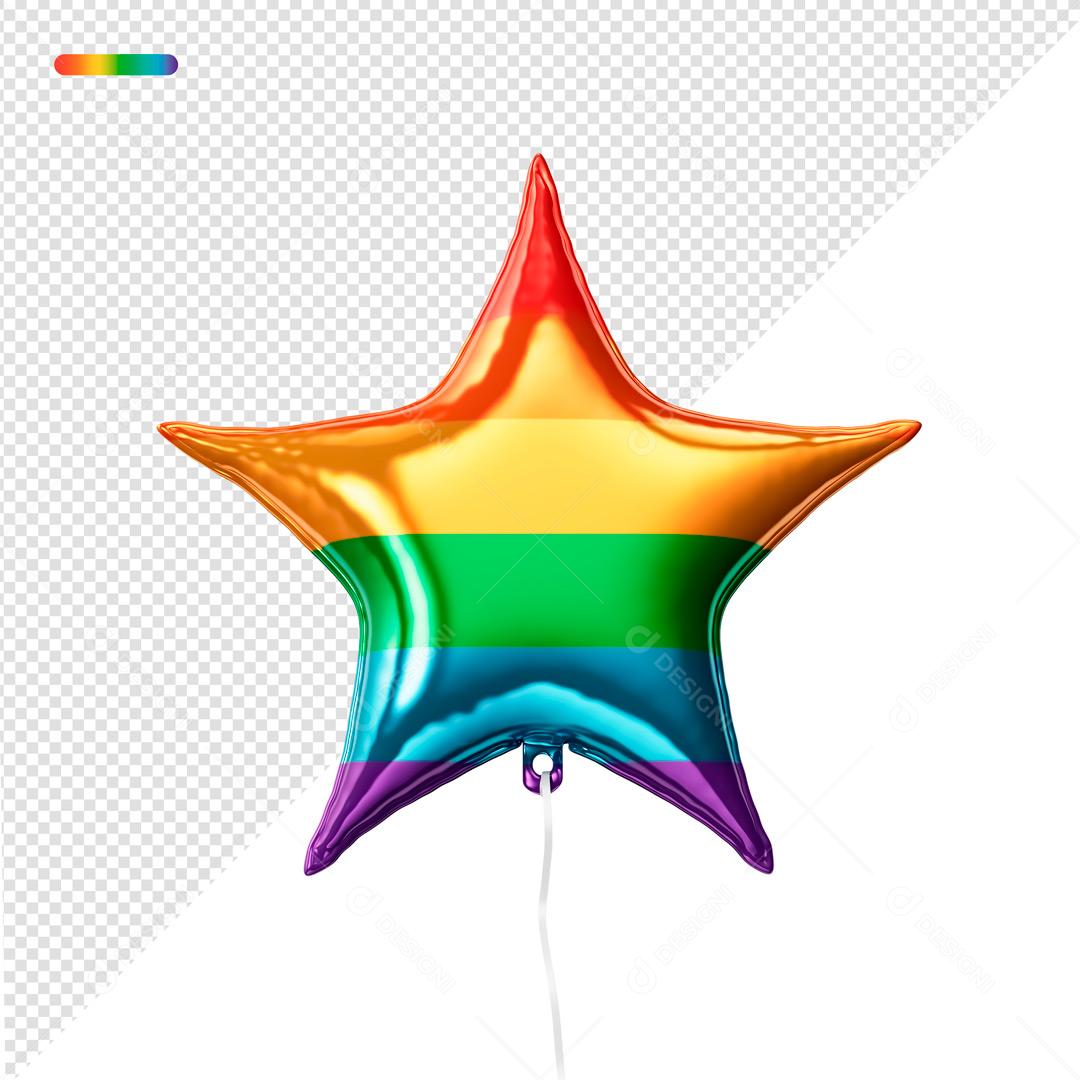 Elemento 3D Balão Estrela LGBT lgbt PSD
